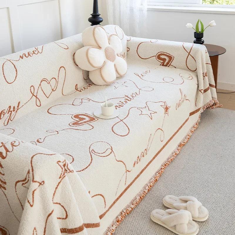 Fireworks Jacquard Sofa Towel Cover Cloth Universal Cover Thickened Full Cover Cushion Living Room All-season Universal Blanket