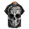 Cămașă Hawaiiană pentru Bărbați Craniu Roz Imprimat 3D Cămașă de Plajă cu Mânecă Scurtă Buton Casual Topuri Cămașă Craniu Bărbați