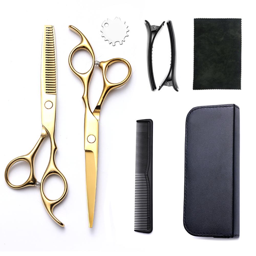 Hairdressing Scissors Set: Colored Straight-Tooth & Thinning Bangs Scissors for Professional Stylists
