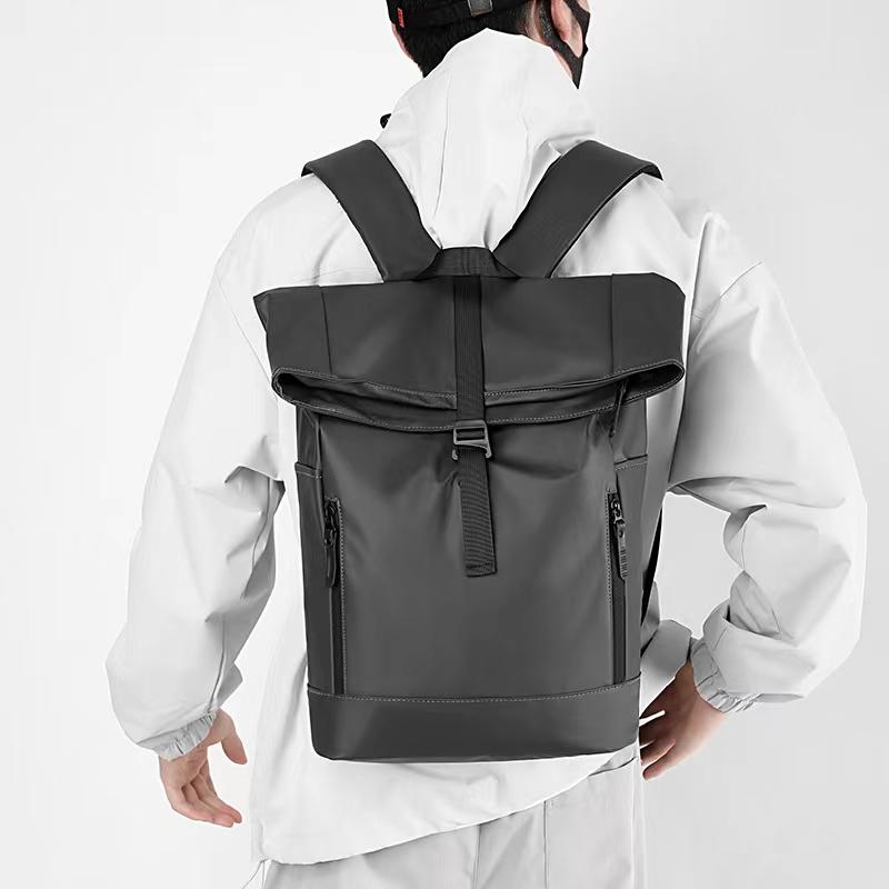 Men'S Backpack Waterproof Rollup Backpack Expandable Travel Bag Large Capacity Laptop Bag School Bags For Men Casual Daypack