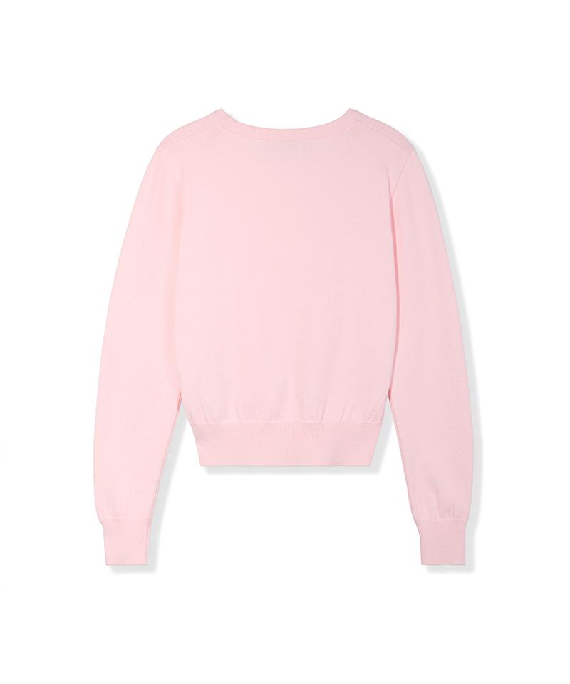 Nodeuyuumeon Basic Crew Neck Round Knit [Pink]