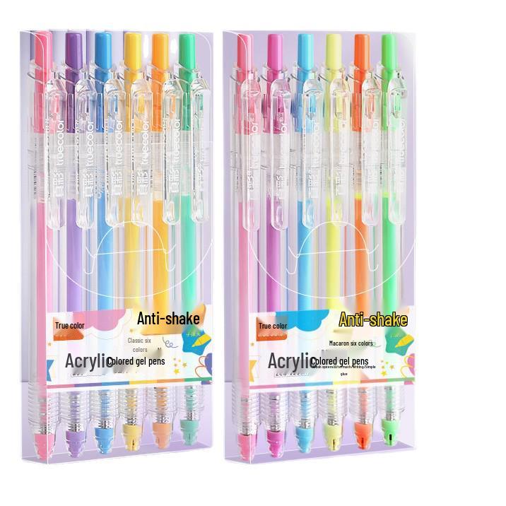 Quick-Drying Press-Type Acrylic Colored Pens for Note-Taking