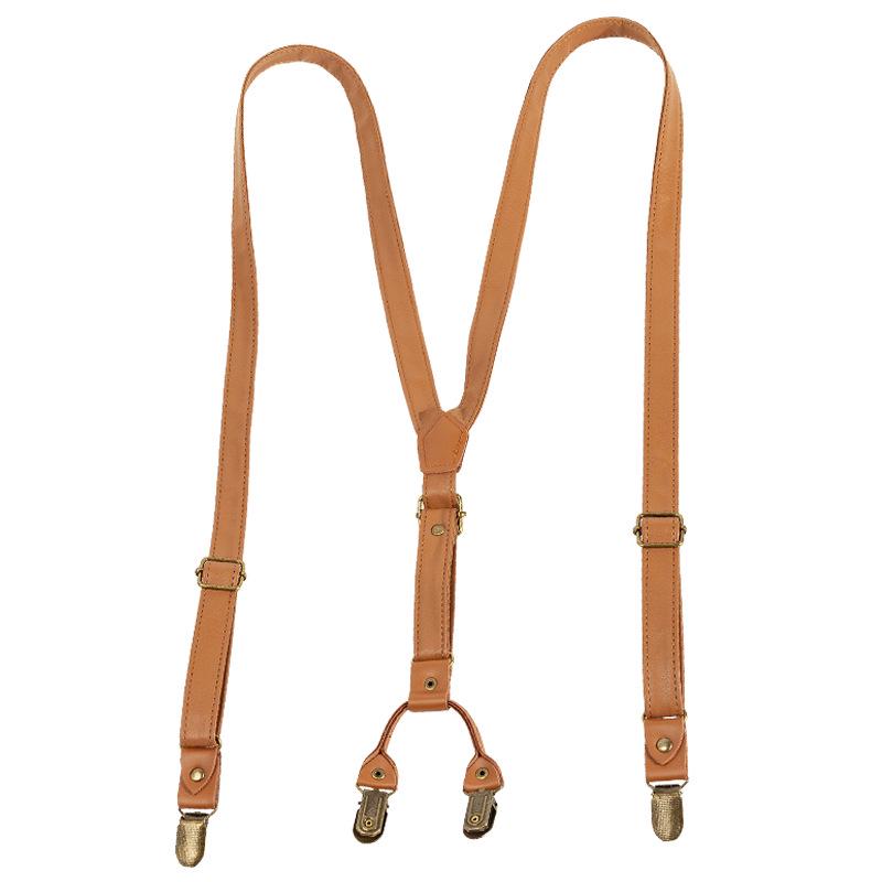Clips de Tirantes Antideslizantes Unisex de Cuero PU Retro Británico para Monos, Ideales para Usuarios con Sobrepeso