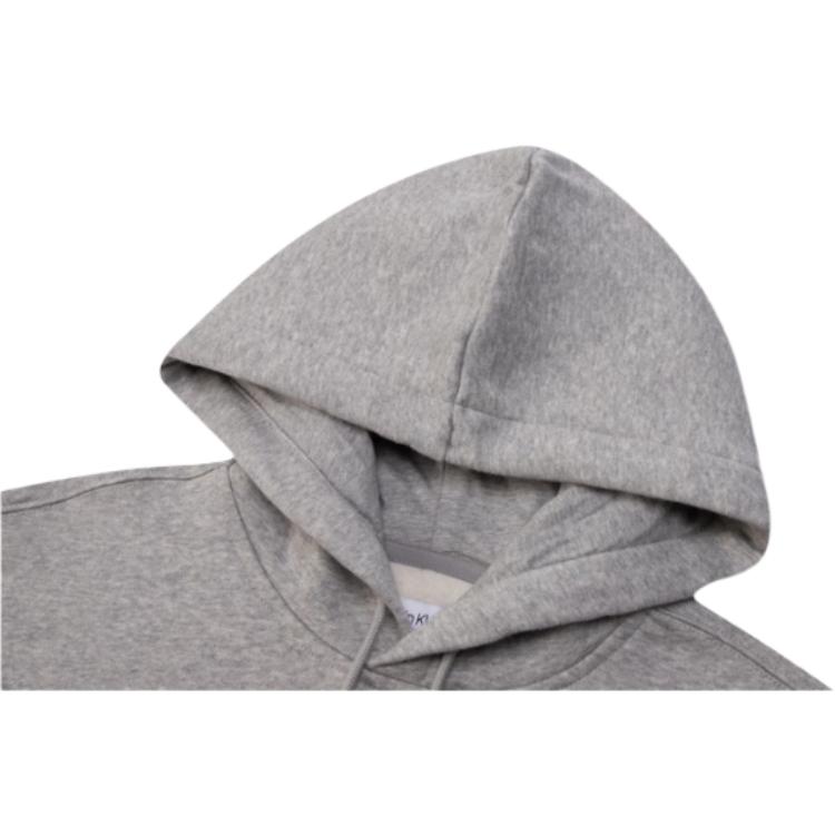 Calvin Klein Embroidered Letter Fleece Drawstring Hoodie Men Hoodies Coconut-Gray 40QM431-CVP