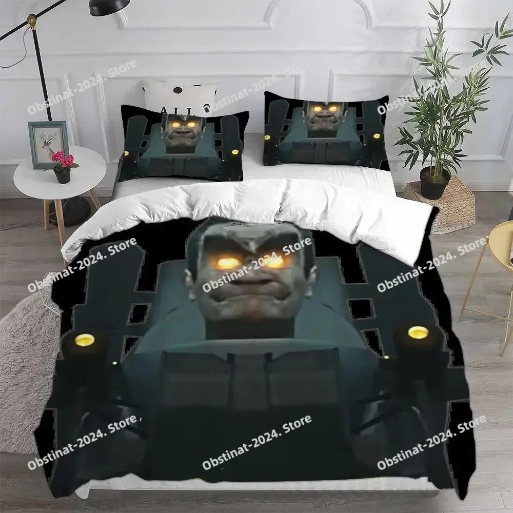 Game Skibidi Toilet Arale Comforter Printed Duvet Cover Pillowcase Bedding Set Bed Linen Sheet Quilt Cover Full Queen King Size