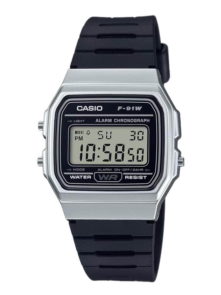 

Casio Полимерный корпус Полимерный ремешок Мужские кварцевые часы F-91WM-7A чёрный
