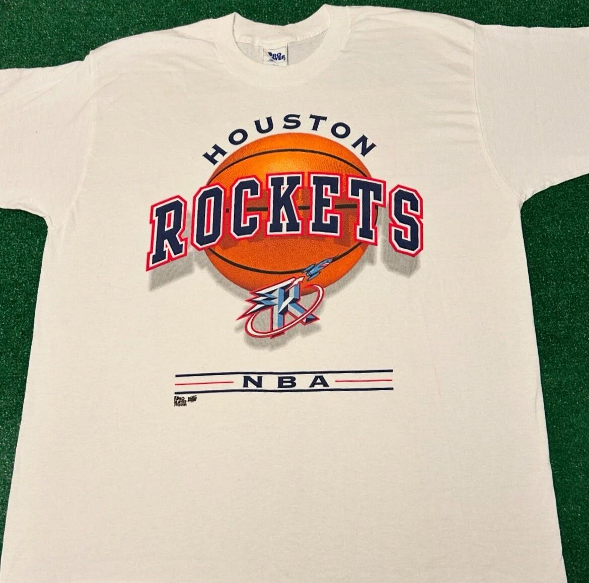 Vintage 90s Houston Rockets NBA Big Logo Pro Player VTG Shirt Mens Size XL XL