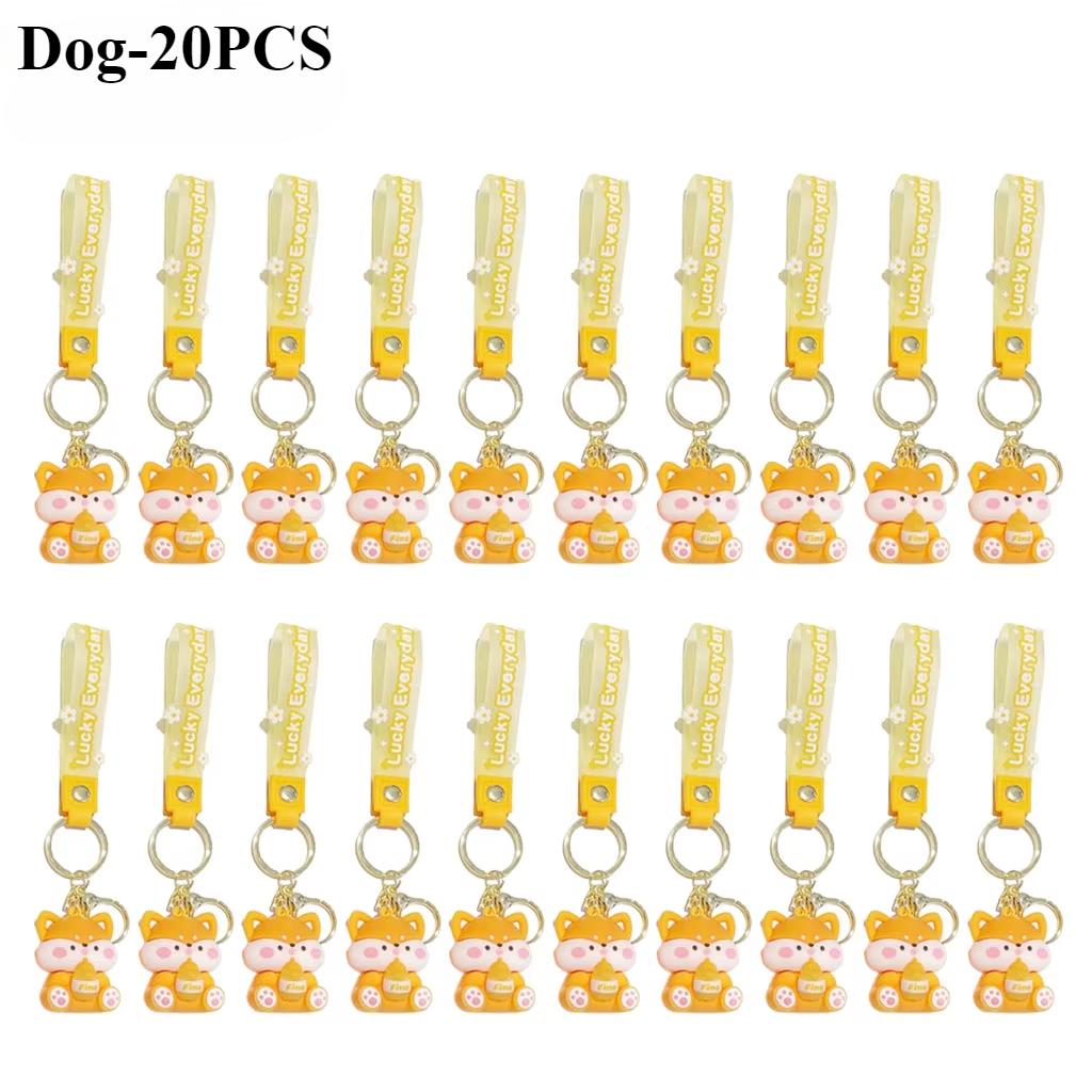 1-20PCS Luck Drinks Keychain  Pvc Doll Key Chain Cartoon Bag Pendant  Soft Plastic Doll Car Key Chain Bag Pendant Small Gift