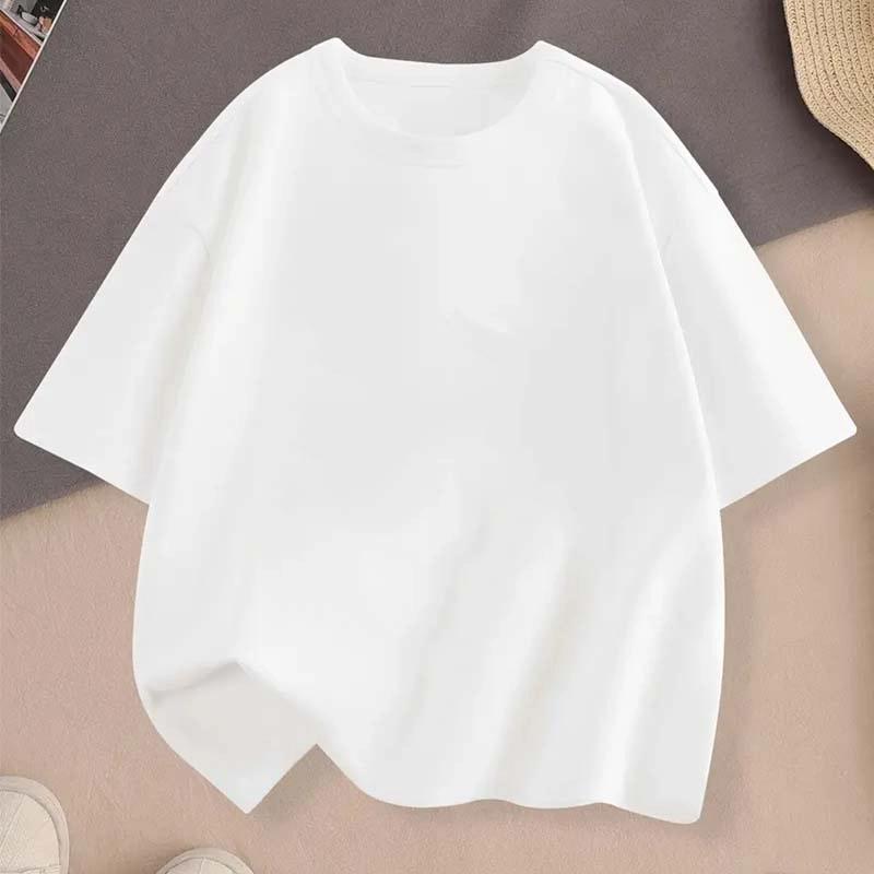 Teenage Blank Without Pattern Printed T-shirt Summer Boys and Girls Casual Loose Round Neck Short Sleeve Children Tops T-shirt