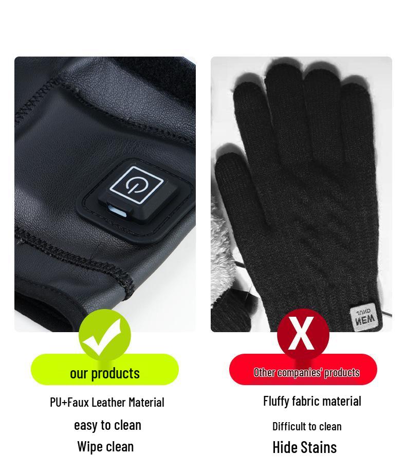 Smart Heated Half-Finger Gloves with Three-Speed Adjustment for Winter - Unisex
