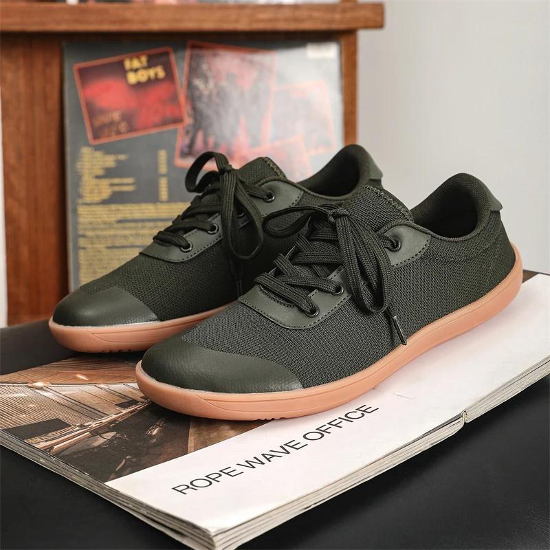Fashion Green Mesh Sneakers Male  Summer Wide Barefoot Shoes for Men Outdoor Minimalist Walking Sneakers Breathable Comfortable 48