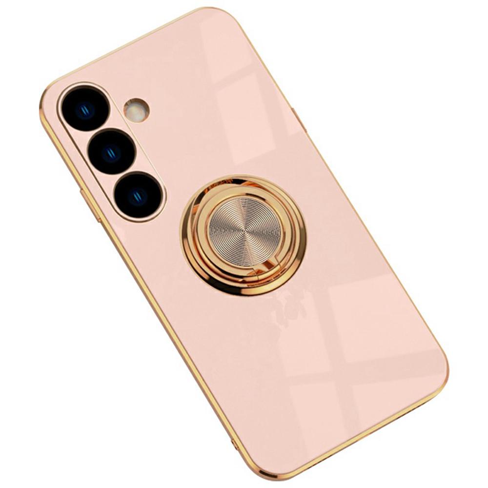 For Samsung Galaxy S24 FE Case Precise Cutouts 6D Electroplating TPU Phone Cover with Ring Holder