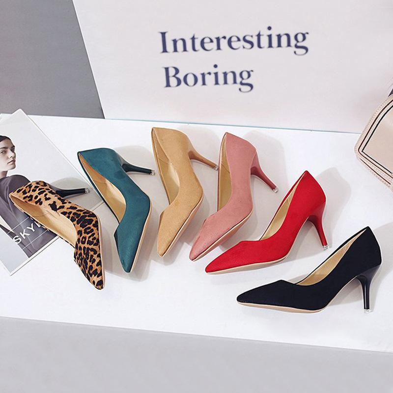 Shoelife New Large Size Stiletto Pumps Women's Suede High Heels