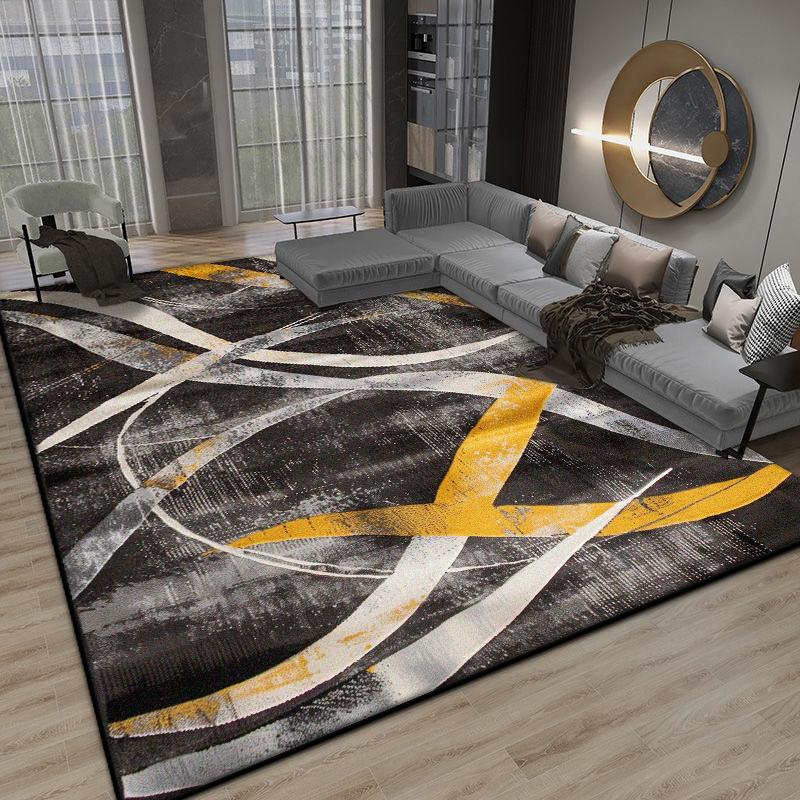 Nordic Abstract Large Living Room Carpets Modern Decoration Bedroom Bedside Fluffy Soft Rug Office Non-slip Washable Mat Floor
