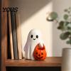 Decorative Figurines for Shelf Halloween Cute Ghost Figurine, Small Red Heart Pumpkin Bucket Statue, Funny Statue Resin Ornament Home Table
