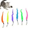 Pet Cat Kitten Retractable Teaser Wand Bell Worm Replacement Head Scratch Toy