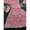 Premium Georgette Fabric C Pallu Embroidery Sequins  Thread Work ,Blouse (Need To Be Stitched As Per Size And Fit)