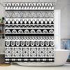 Modern Black White Geometric Print Shower Curtain For Bathroom Decor Size Customizable