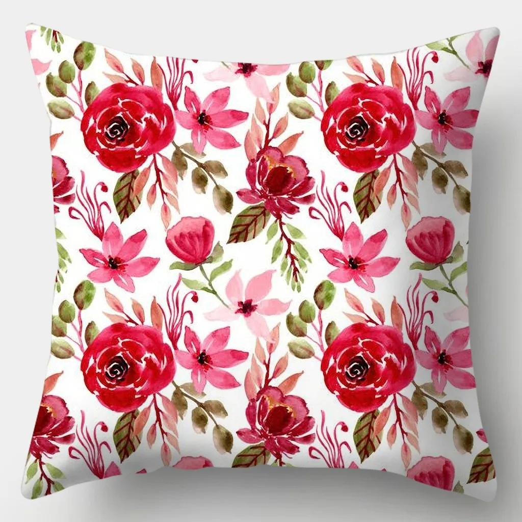 Fresh Style Pillowcase 45cmX45cm Square Sofa Pillow Cover Pretty Flowers Cushion