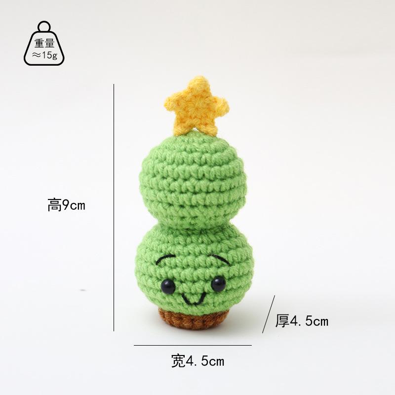 Christmas Positive Energy Doll Crochet Santa Claus Reindeer Handmade Knitting Dolls With Card Desktop Ornaments New Year Gift