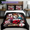 3pcs Duvet Cover Set (1*Duvet Cover + 2*Pillowcase, Without Core), Harley Quinn Joker Print Bedding Set, Bedroom Decor, All‑Season, Birthday Gift