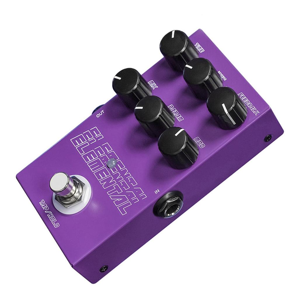 Digital Delay Pedal with 9 Effects Knob Control Guitar Pedal 6.35mm Input Output Metal Case DC9V Type C Power Supply