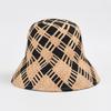 Wide Brim Spring Summer Hat for Women Plaid Stitching Bucket Hat Flat Top Unisex Sun Hat Beach Hat Sun Protection Kentucky Hat