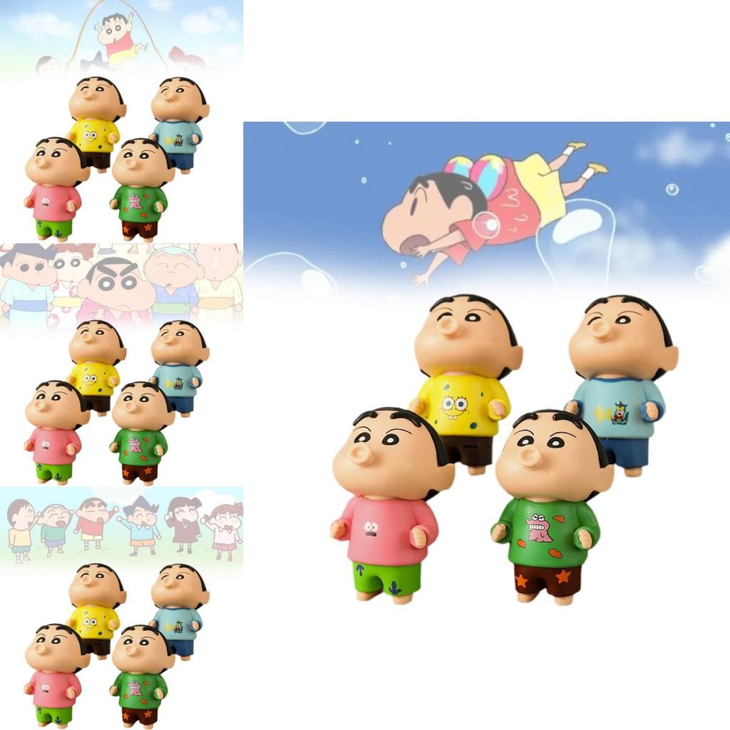 Entzückende PVC Shin-chan Figur Sammlerstück Niedlicher Cartoon-Charakter Ausstellungsstück Set