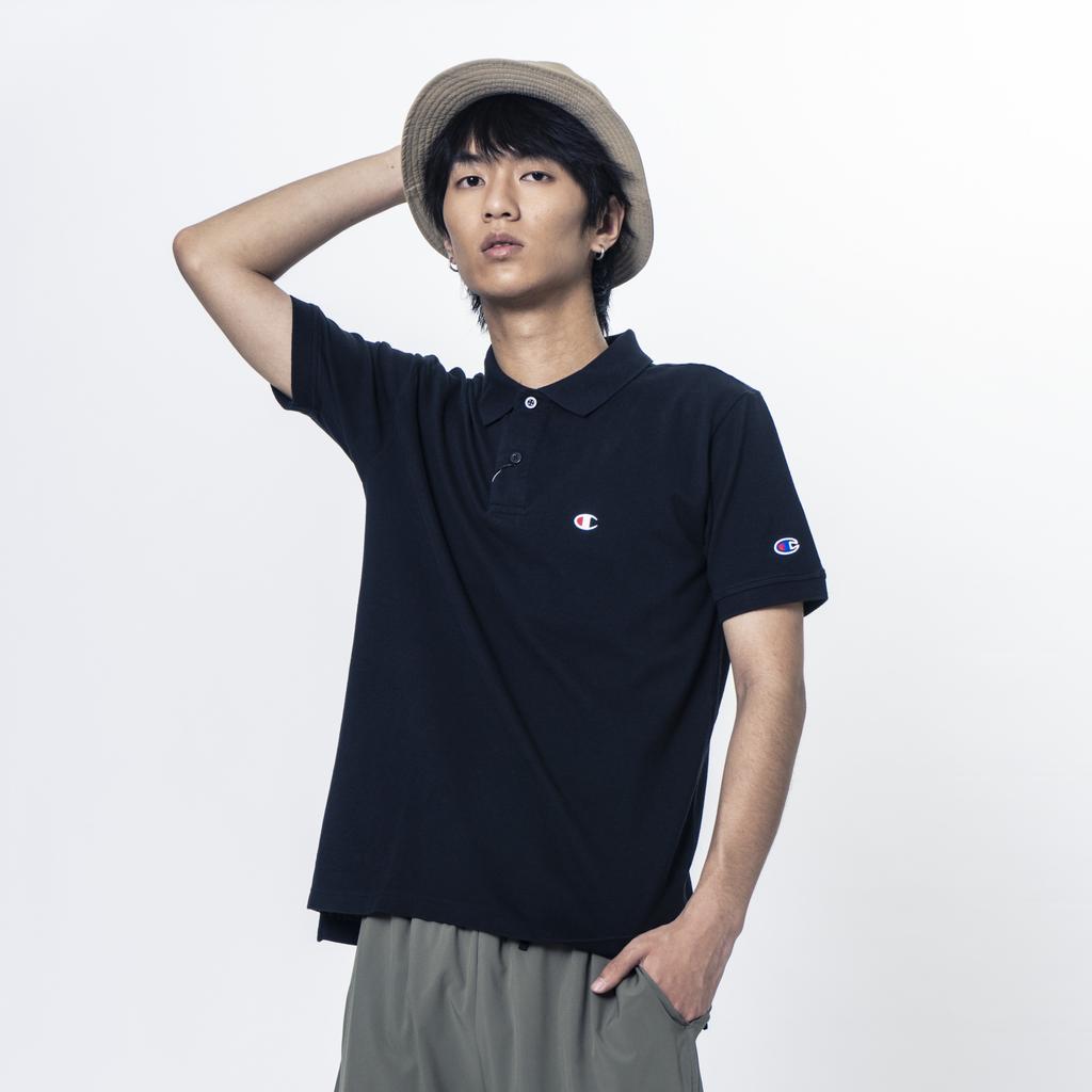 Champion Polo Shirts Unisex Black Polo Collar Moderate Straight Fit C3-F356-C090