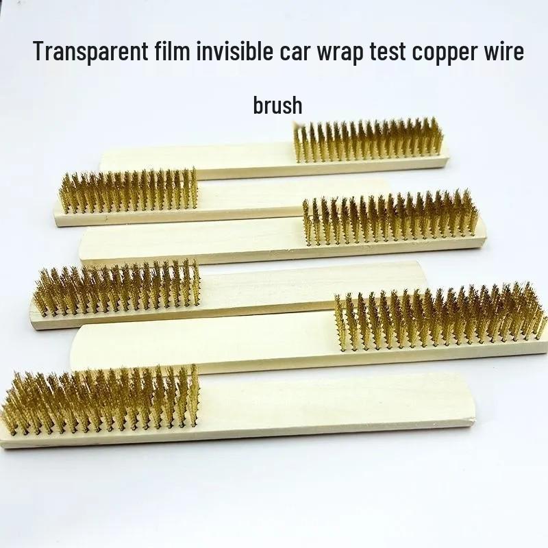 Transparent Car Paint Protection Film Copper Wire Brush Scratch Test - PPF Professional Evaluation Small Test Tube Cleaning Brush