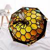 1pc Bee Honeycomb Automatic Folding Umbrella Compact Lightweight Travel Umbrella with 8-Rib Sturdy Frame, Windproof & Self031