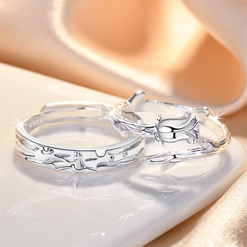 Trendy And Personalized Flower Rings For Couples Copper Material With Rose Plating