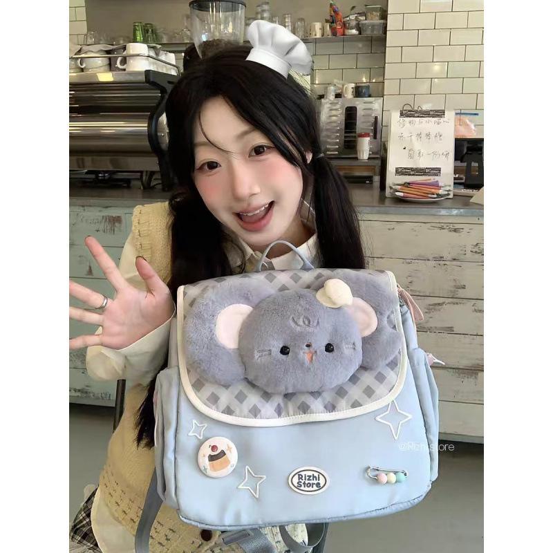 Mori-Style Large-Capacity Cartoon Doll Backpack for Junior and Senior High Students