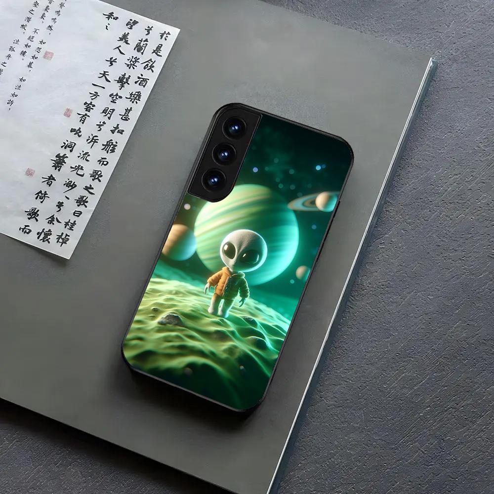 UFO Alien Phone Case For Samsung S24, S25 22,30,Note20,Ultra,Lite,Ultra5G,Plus,FE Black Cover