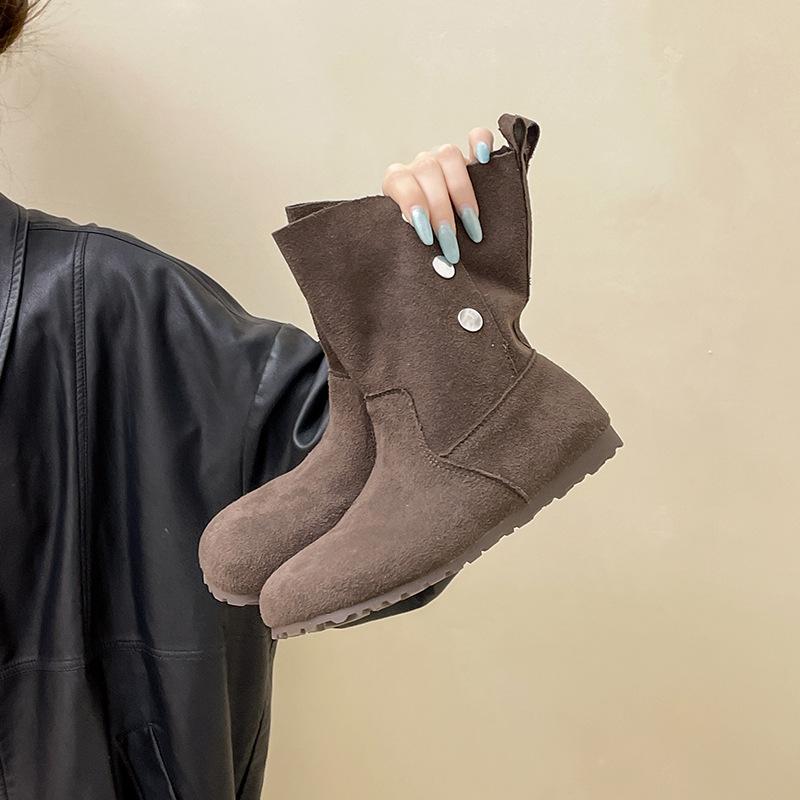 2025 autumn and winter new retro two-wear short boots fashionable western cowboy boots thin women's single boots fashion boots