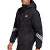Adidas Color Block Logo Print Hooded Long Sleeve Cotton Jacket Men Jackets Black H50969