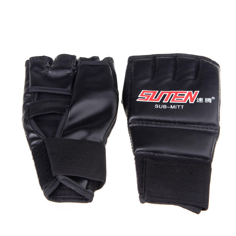 Men Muay Thai Training Punching Bag Mitts Sparring Boxing Gloves