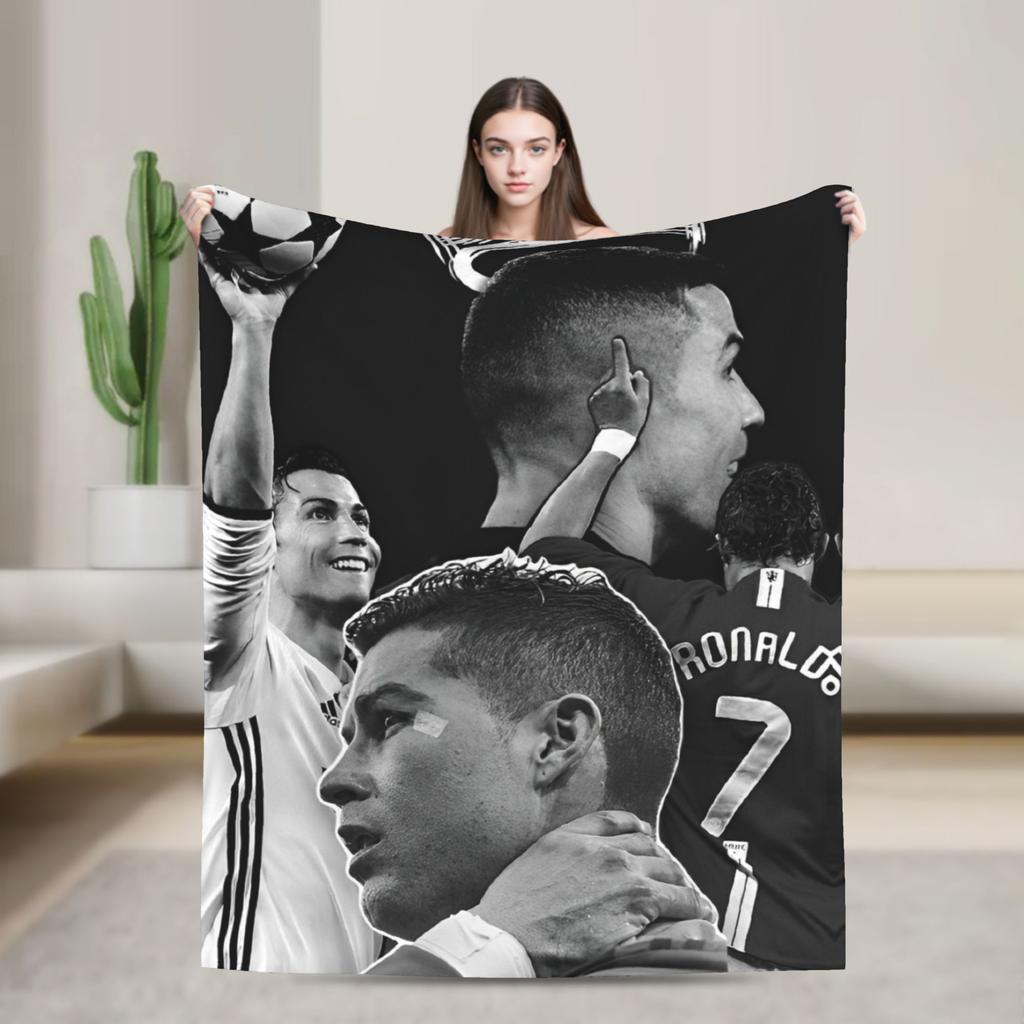 Football Legend  CR7 Plush Blanket  Vintage Throw Blanket for Home 125*100cm Bedspread