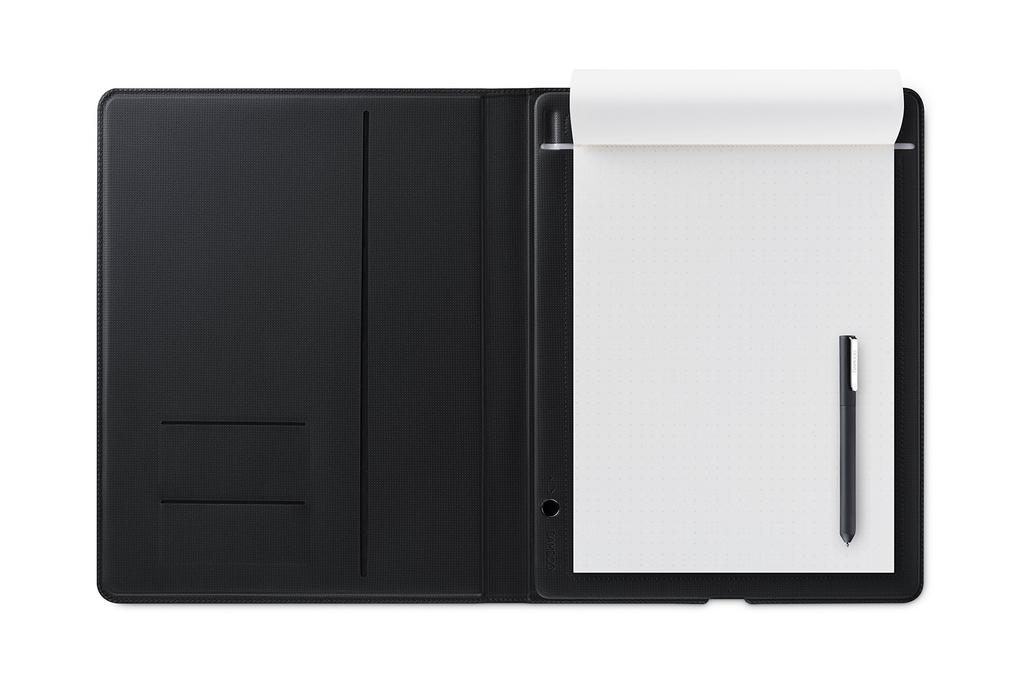 Wacom Bamboo Folio L Kompatibel med A4-størrelse Smartpad Mørkegrå Skriv notater og skisser på papir med en kulepenn og digitaliser dem Kompatibel