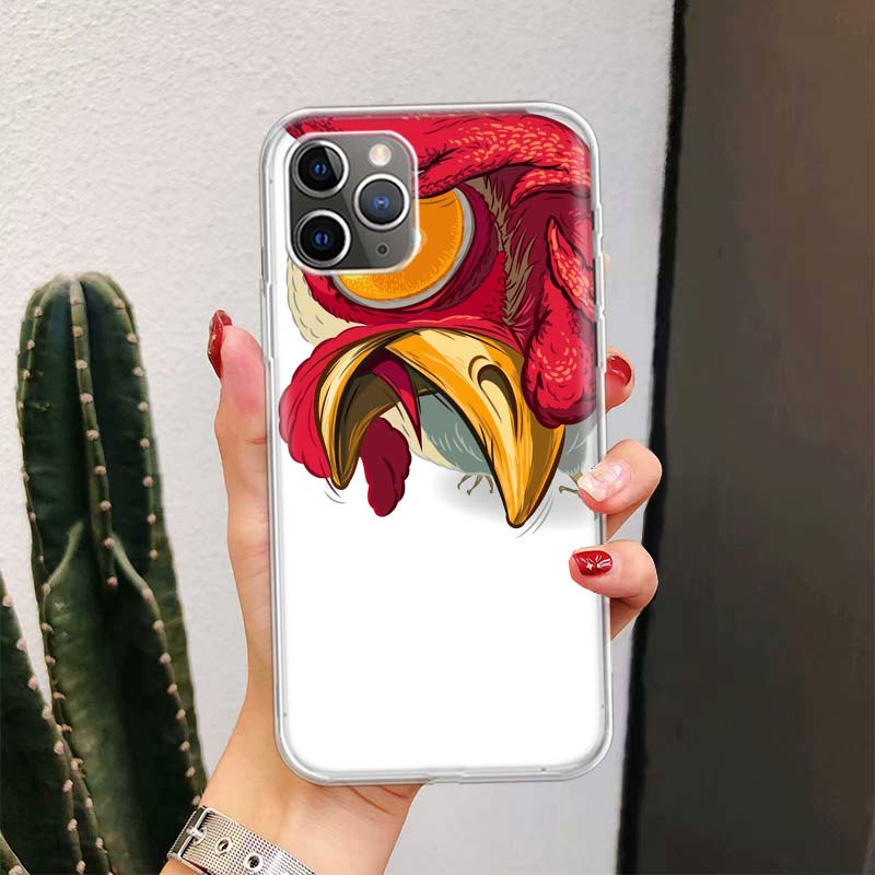 Chicken Hen Rooster For iPhone 17 Air 16 15 14 Plus 13 Mini 12 11 Pro Max Phone Case 16E 7 Print 8 SE Fundas Cover Soft Coque 16