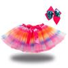 Girls' Star and Moon Mesh Tutu Skirt Set with Bow Hair Clips