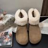 Niche design sense fleece warm versatile snow boots women's season French comfortable short boots