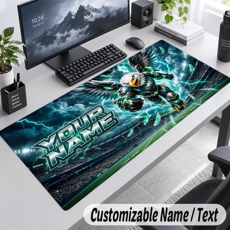 Philadelphia Eagles Personalized Large Mouse Pad Custom Name Text Extended Desk Mat Gaming Mousepad