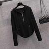 Drawstring Hooded T-shirt for Women In Autumn New Style, Loose and Slim and Versatile Design Base Top