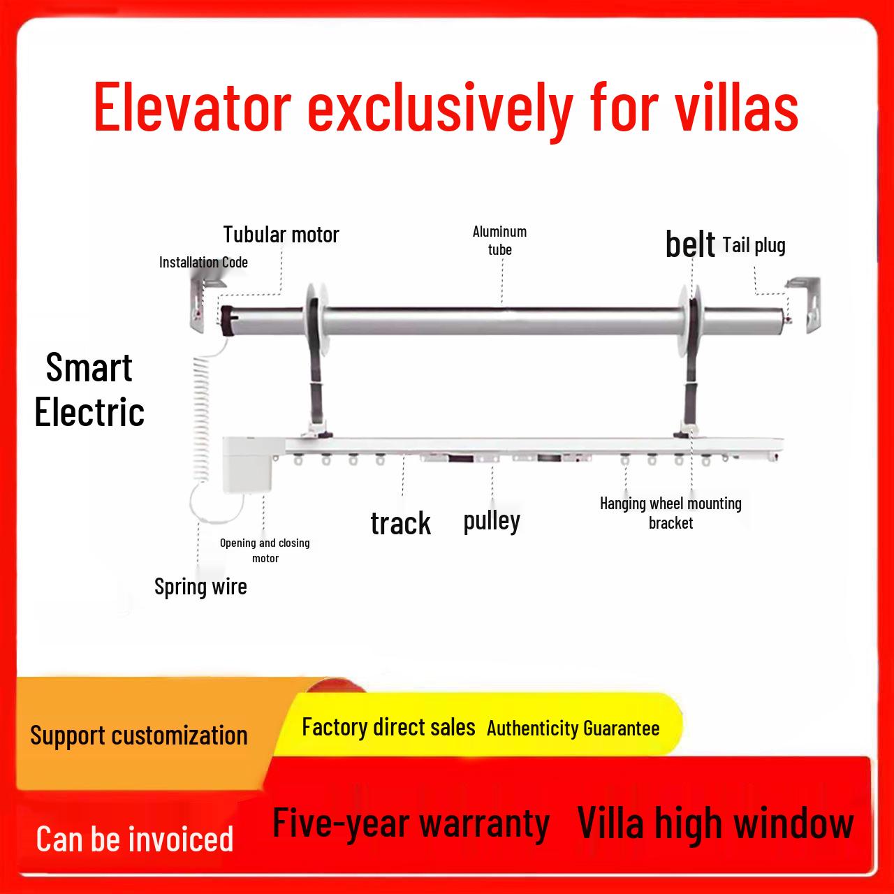

Умные электрические карнизы для виллы-дуплекса - Бесшумный мотор для вертикального открывания/закрывания Track Width 2.0m