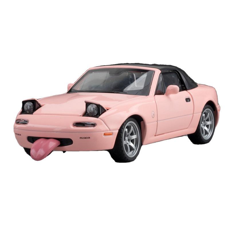 1/32 Mazda MX-5 Miniature Diecast Miata RoadSter Toy Car Model Sound & Light Doors Openable Collection Gift for Children Boy Kid