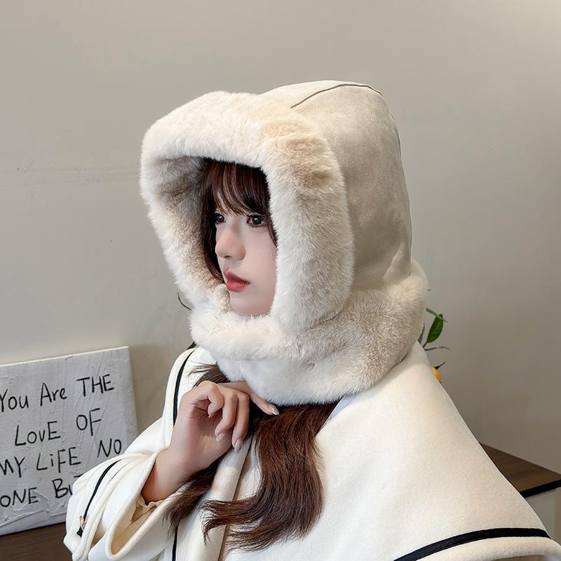 New Korean Hat for Women In Autumn and Winter Lei Feng Hat Warm and Versatile Fashion Casual Plus Velvet Thickened Knitted