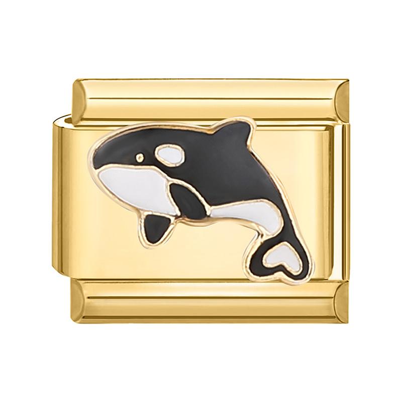 Cute Cats Heart Planet Whale Flowers Gold Color Italian Charm Links Fit 9mm Stainless Steel Bracelet Women Jewelry DIY Making