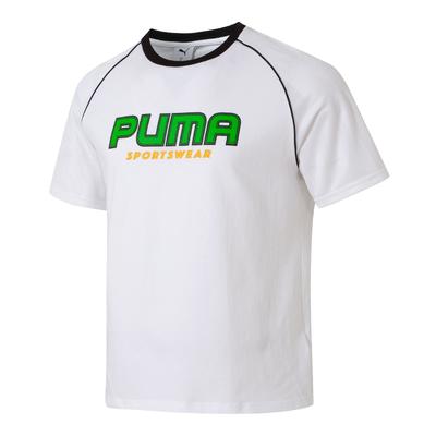 Puma Ss25 Letter Round Neck Breathable Raglan Short Sleeve T-Shirt Unisex T-Shirt White 631723-02