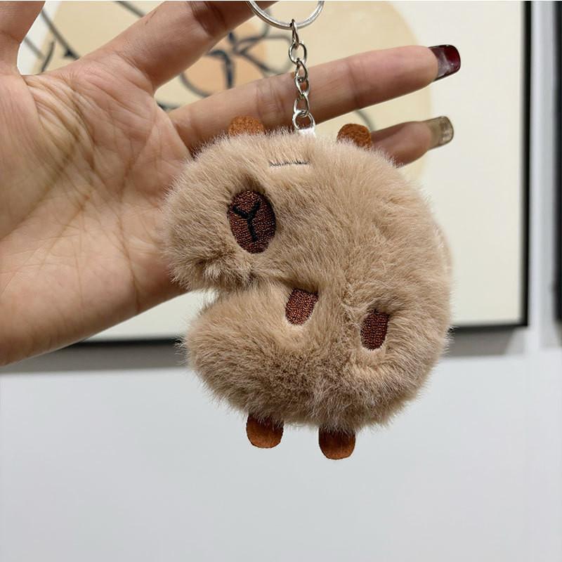 Adorable Mini Capybara Stuffed Animal Keychain Plush Toy Cute Backpack Charm